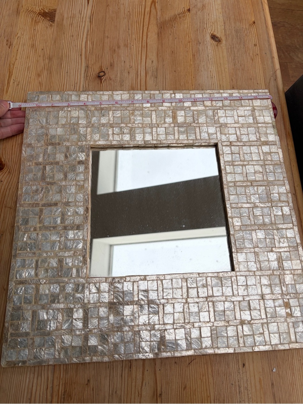 Shell Mosaic Square Wall Mirror - Pearl